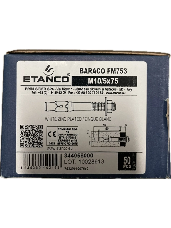 Baraco/M Fm 753 Crack Zn M10/5X75 Carton 50 unites